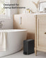 Bathroom Trash Can with Lid Black FredCo