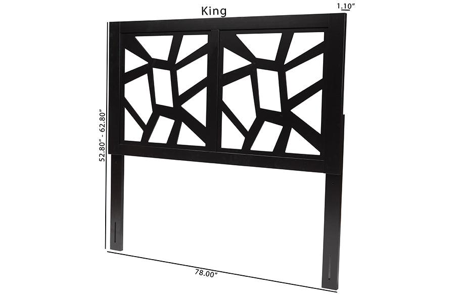 Baxton Studio Accorsa Modern Dark Brown Finished Wood King Size Headboard FredCo