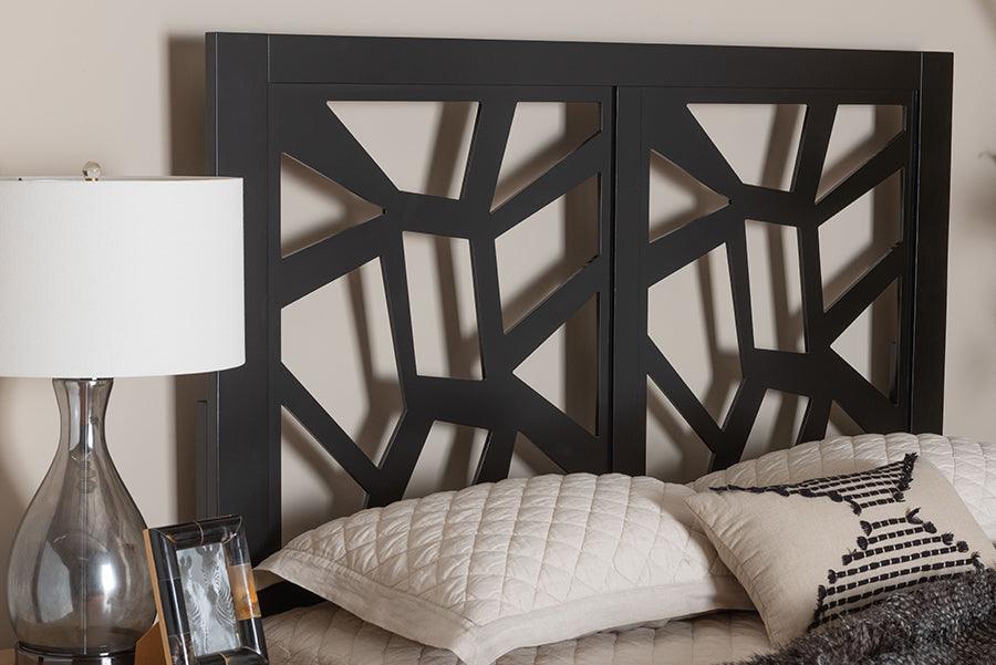 Baxton Studio Accorsa Modern Dark Brown Finished Wood King Size Headboard FredCo