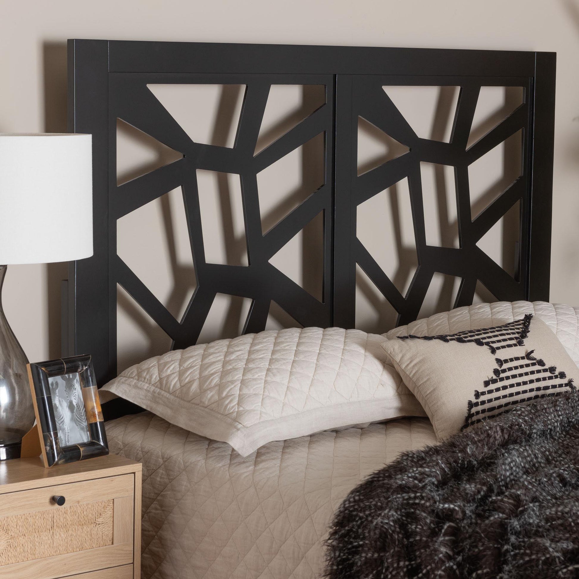 Baxton Studio Accorsa Modern Dark Brown Finished Wood King Size Headboard FredCo