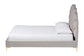 Baxton Studio Acosta Glam and Luxe Light Grey Velvet Seashell-Headboard Queen Size Platform Bed FredCo