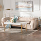 Baxton Studio Adanna Glam and Luxe Champagne Beige Velvet Fabric Sofa FredCo