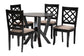 Baxton Studio Adina Modern Sand Fabric and Dark Brown Wood 5-Piece Dining Set FredCo