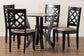 Baxton Studio Adina Modern Sand Fabric and Dark Brown Wood 5-Piece Dining Set FredCo
