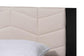 Baxton Studio Adriano Transitional Beige Fabric and Black Wood Queen Size Bed with Built-In Side Tables FredCo