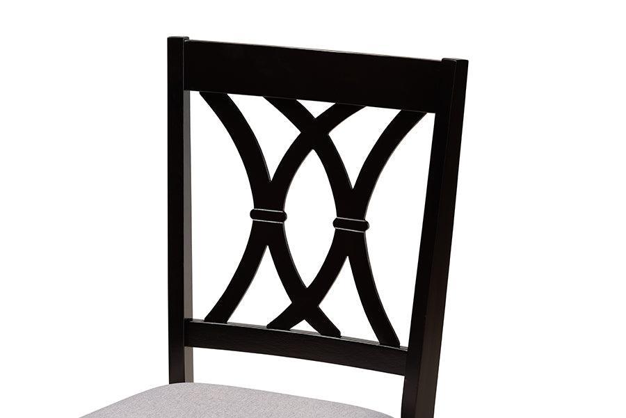Baxton Studio Aggie Modern Grey Fabric and Dark Brown Finished Wood 5-Piece Dining Set FredCo