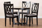 Baxton Studio Aggie Modern Grey Fabric and Dark Brown Finished Wood 5-Piece Dining Set FredCo