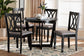 Baxton Studio Aggie Modern Grey Fabric and Dark Brown Finished Wood 5-Piece Dining Set FredCo