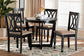Baxton Studio Aggie Modern Sand Fabric and Dark Brown Finished Wood 5-Piece Dining Set FredCo