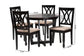 Baxton Studio Aggie Modern Sand Fabric and Dark Brown Finished Wood 5-Piece Dining Set FredCo