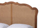 Baxton Studio Aithan Mid-Century Walnut Brown Wood and Rattan King Size Platform Bed FredCo