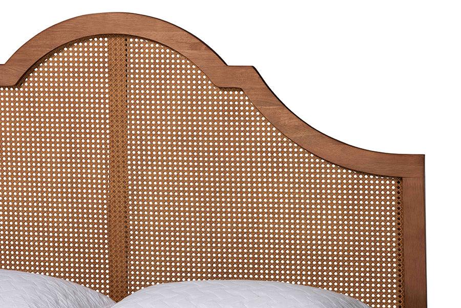 Baxton Studio Alecia Mid-Century Ash Walnut Wood Queen Size Platform Bed FredCo