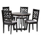 Baxton Studio Alena Modern Grey Fabric and Dark Brown Finished Wood 5-Piece Dining Set FredCo