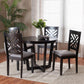 Baxton Studio Alena Modern Grey Fabric and Dark Brown Finished Wood 5-Piece Dining Set FredCo