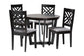 Baxton Studio Alena Modern Grey Fabric and Dark Brown Finished Wood 5-Piece Dining Set FredCo