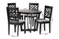 Baxton Studio Alena Modern Grey Fabric and Dark Brown Finished Wood 5-Piece Dining Set FredCo