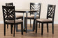Baxton Studio Alena Modern Sand Fabric and Dark Brown Finished Wood 5-Piece Dining Set FredCo