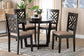 Baxton Studio Alena Modern Sand Fabric and Dark Brown Finished Wood 5-Piece Dining Set FredCo
