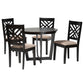 Baxton Studio Alena Modern Sand Fabric and Dark Brown Finished Wood 5-Piece Dining Set FredCo