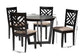 Baxton Studio Alena Modern Sand Fabric and Dark Brown Finished Wood 5-Piece Dining Set FredCo