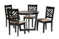 Baxton Studio Alena Modern Sand Fabric and Dark Brown Finished Wood 5-Piece Dining Set FredCo