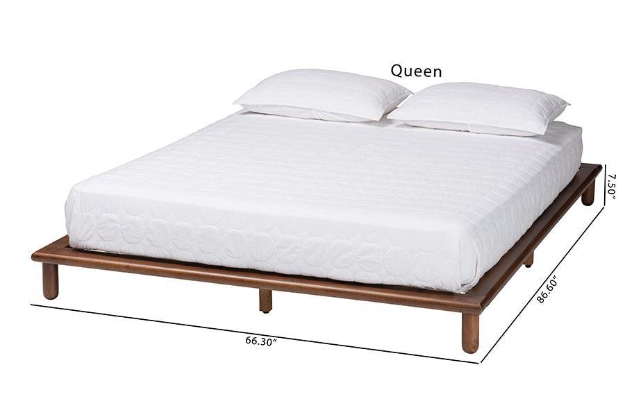 Baxton Studio Alivia Mid-Century Modern Walnut Brown Finished Wood Frame FredCo