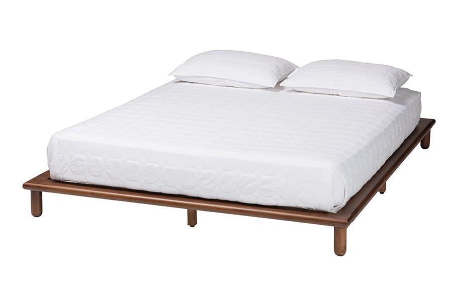 Baxton Studio Alivia Mid-Century Modern Walnut Brown Finished Wood Frame FredCo