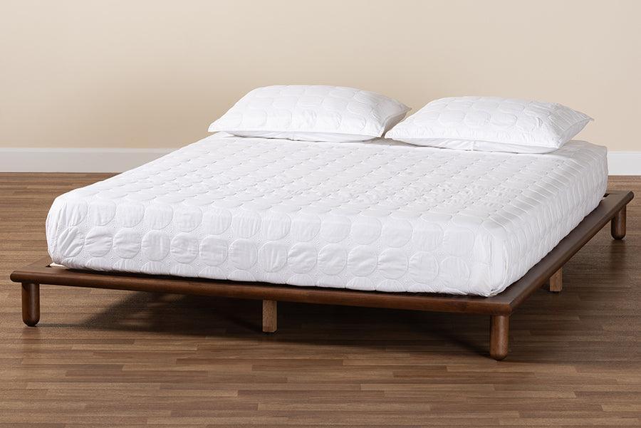 Baxton Studio Alivia Mid-Century Modern Walnut Brown Finished Wood Frame FredCo