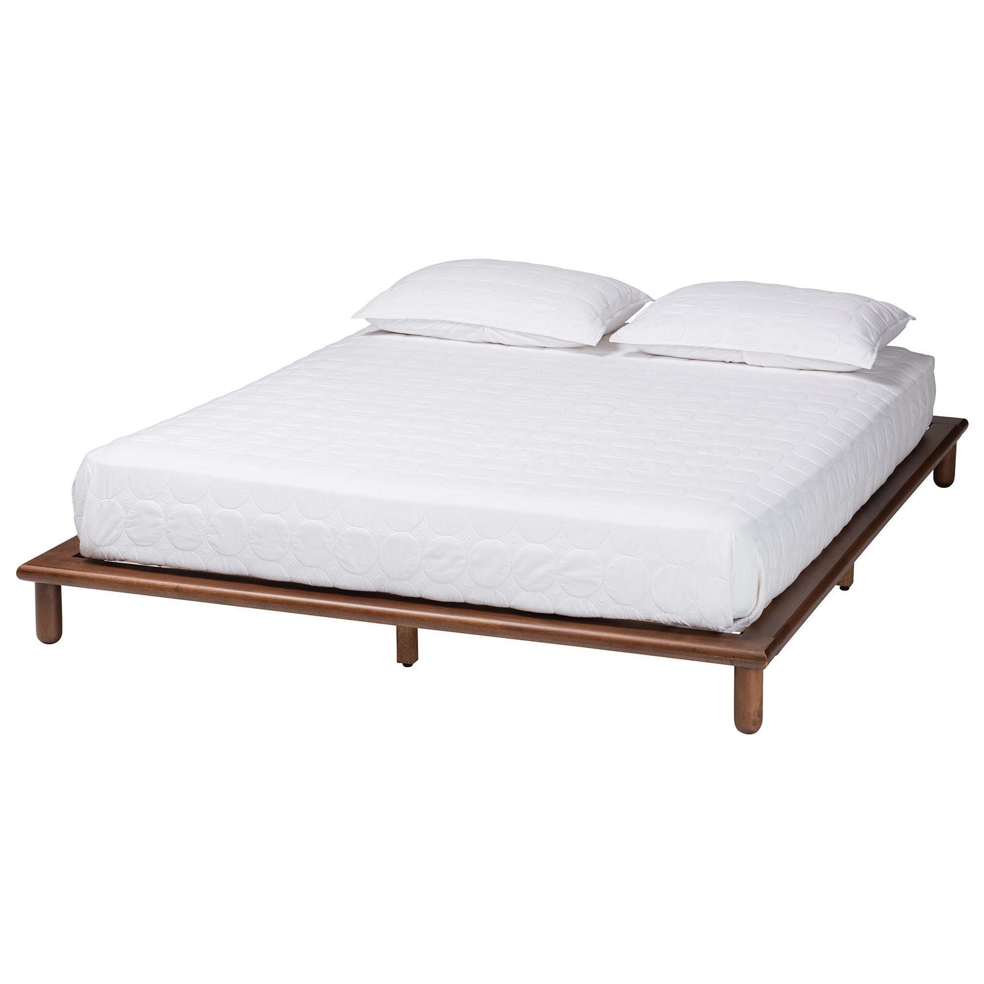 Baxton Studio Alivia Mid-Century Modern Walnut Brown Finished Wood Frame FredCo
