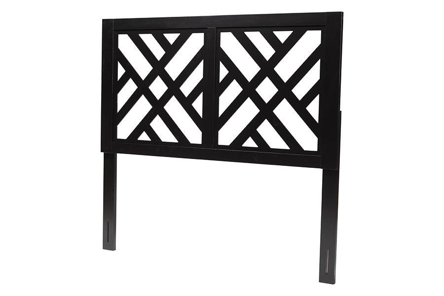 Baxton Studio Aliya Modern Dark Brown Finished Wood King Size Headboard FredCo