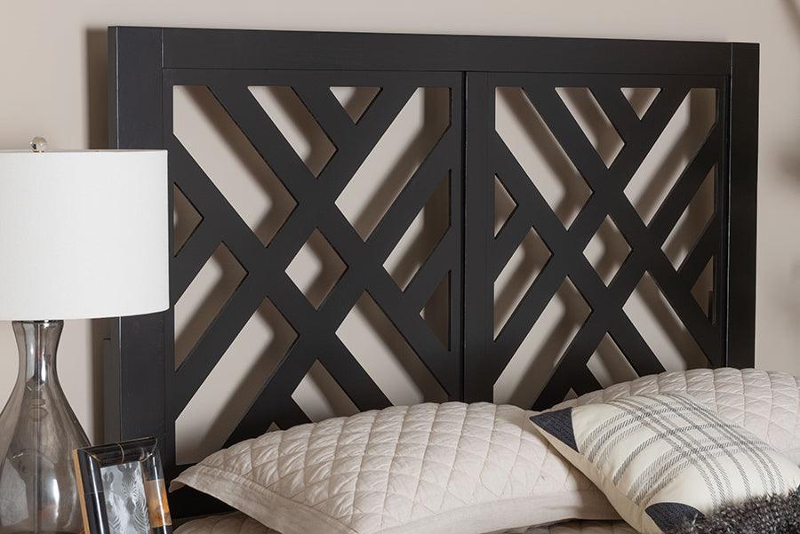 Baxton Studio Aliya Modern Dark Brown Finished Wood Queen Size Headboard FredCo