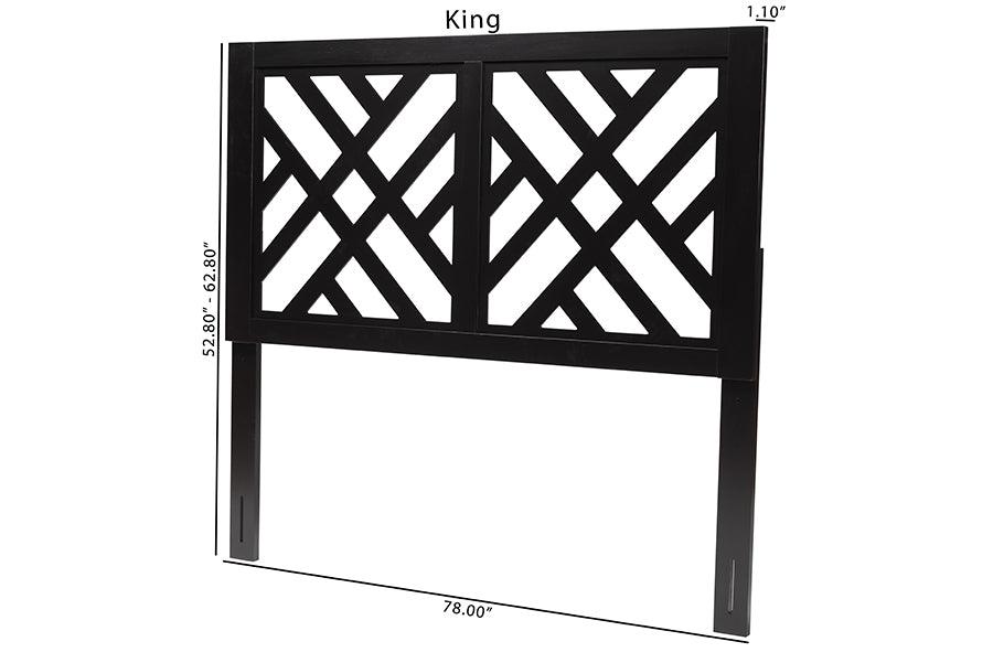 Baxton Studio Aliya Modern Dark Brown Finished Wood Queen Size Headboard FredCo