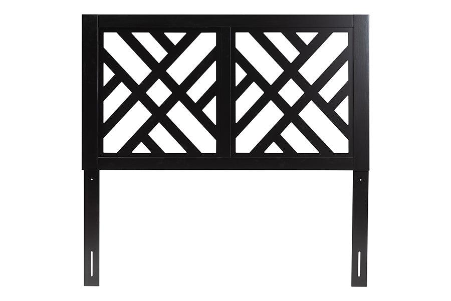 Baxton Studio Aliya Modern Dark Brown Finished Wood Queen Size Headboard FredCo