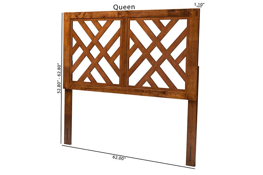 Baxton Studio Aliya Modern Walnut Brown Finished Wood King Size Headboard FredCo