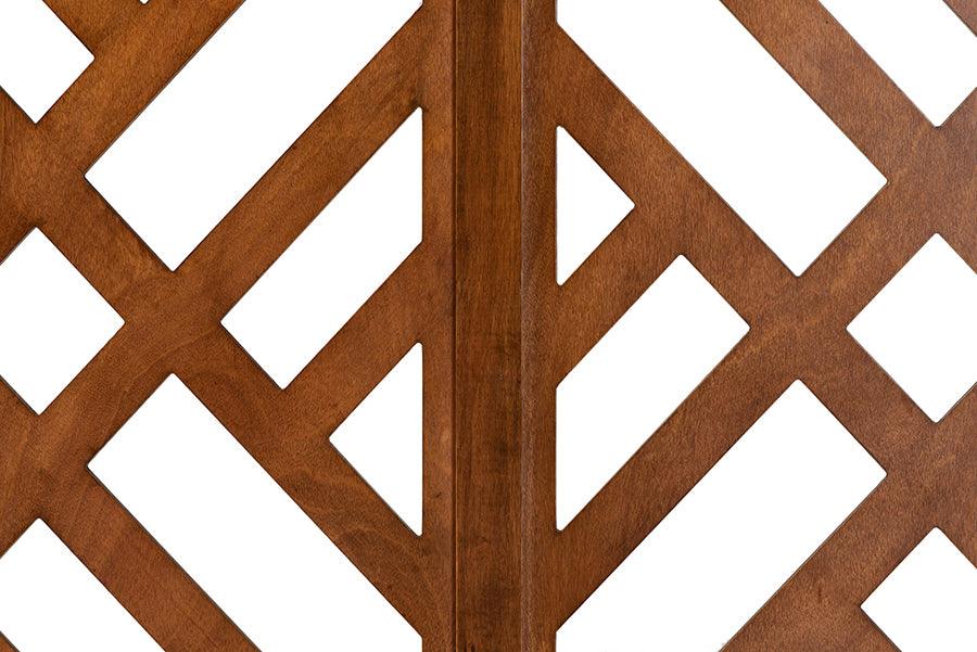 Baxton Studio Aliya Modern Walnut Brown Finished Wood King Size Headboard FredCo