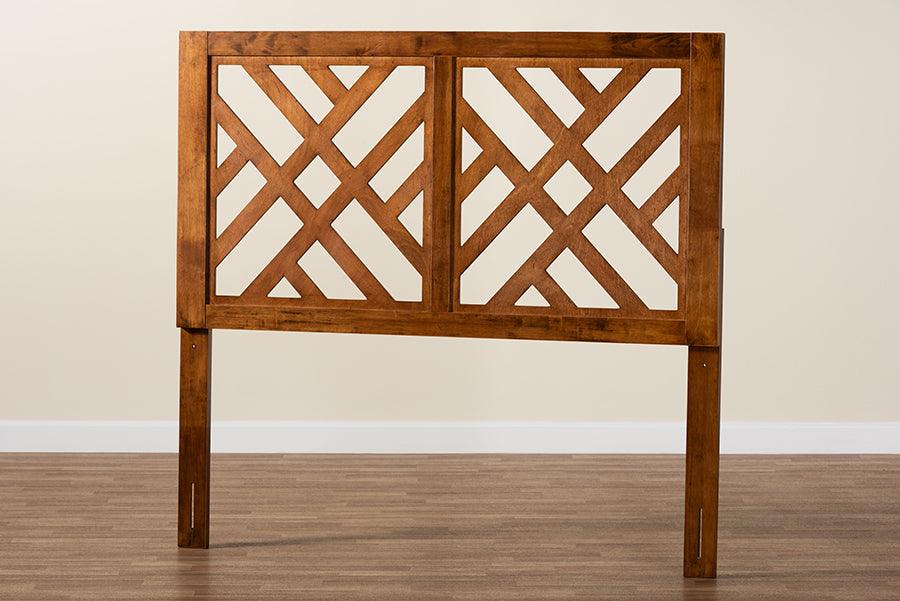 Baxton Studio Aliya Modern Walnut Brown Finished Wood Queen Size Headboard FredCo