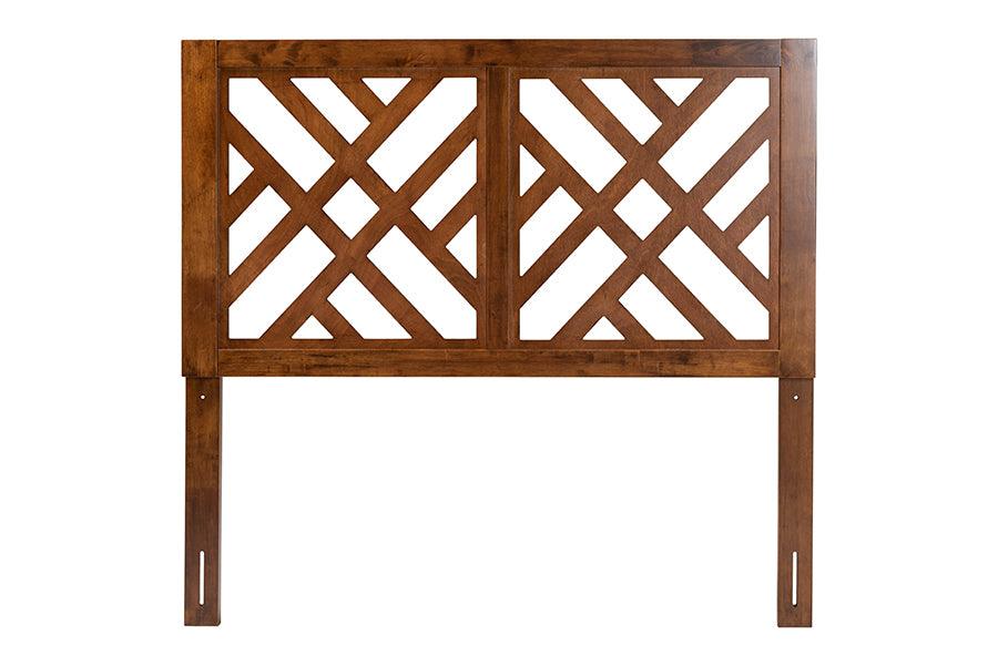 Baxton Studio Aliya Modern Walnut Brown Finished Wood Queen Size Headboard FredCo