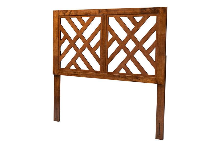 Baxton Studio Aliya Modern Walnut Brown Finished Wood Queen Size Headboard FredCo