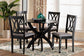 Baxton Studio April Modern Grey Fabric and Dark Brown Finished Wood 5-Piece Dining Set FredCo