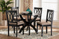 Baxton Studio April Modern Sand Fabric and Dark Brown Finished Wood 5-Piece Dining Set FredCo