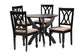 Baxton Studio April Modern Sand Fabric and Dark Brown Finished Wood 5-Piece Dining Set FredCo