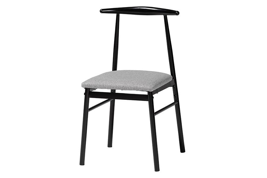 Baxton Studio Arnold Modern Industrial Grey Fabric and Metal Dining Chair FredCo
