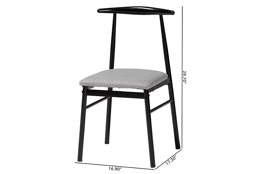 Baxton Studio Arnold Modern Industrial Grey Fabric and Metal Dining Chair FredCo