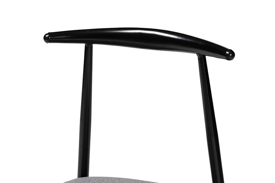Baxton Studio Arnold Modern Industrial Grey Fabric and Metal Dining Chair FredCo
