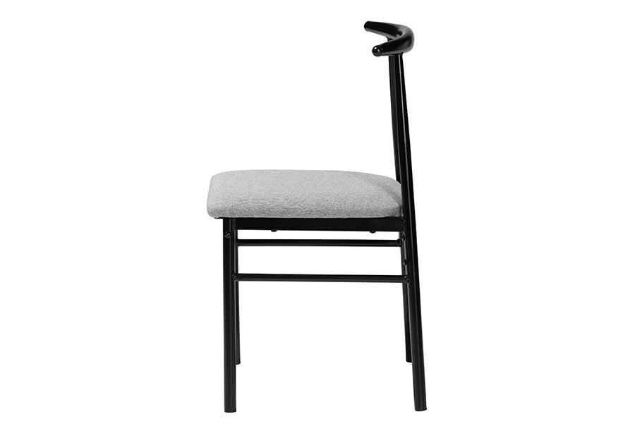 Baxton Studio Arnold Modern Industrial Grey Fabric and Metal Dining Chair FredCo