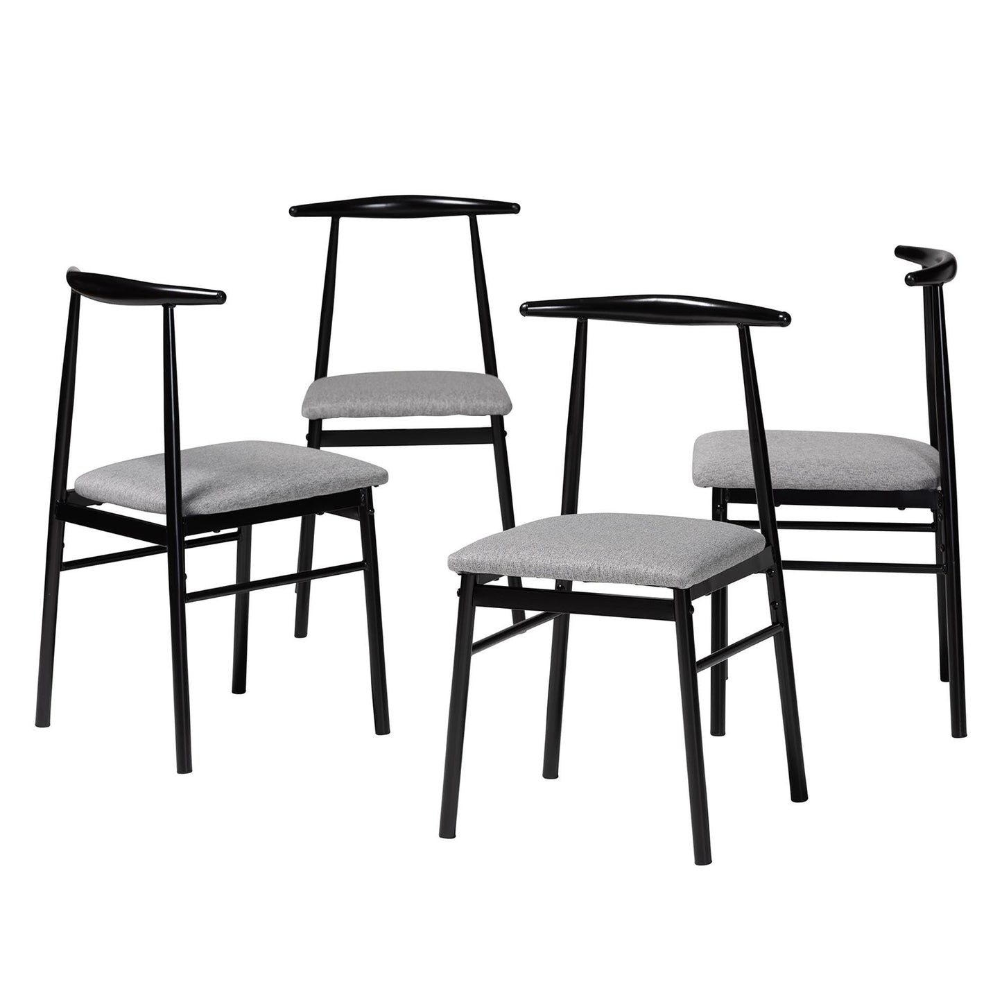 Baxton Studio Arnold Modern Industrial Grey Fabric and Metal Dining Chair FredCo