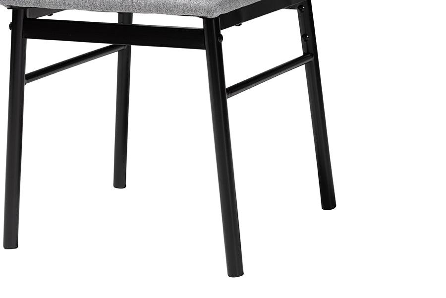 Baxton Studio Arnold Modern Industrial Grey Fabric and Metal Dining Chair FredCo