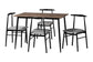 Baxton Studio Arnold Modern Industrial Grey Fabric and Metal Dining Set FredCo