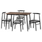 Baxton Studio Arnold Modern Industrial Grey Fabric and Metal Dining Set FredCo