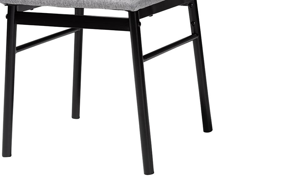Baxton Studio Arnold Modern Industrial Grey Fabric and Metal Dining Set FredCo